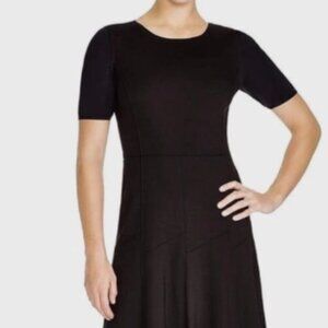 Elie Tahari 'Maria' Fit & Flare Short-Sleeve Black Dress | Women's 8 | EUC